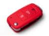 červené ochranné silikonové pouzdro na klíč pro VW/Seat/Škoda s vystřelovacím klíčem