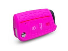 Escape6 růžové ochranné silikonové pouzdro na klíč pro VW/Seat/Škoda novější generace, s vystřelovacím klíčem