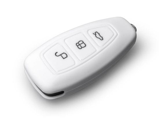 Escape6 bílé ochranné silikonové pouzdro na klíč pro Ford bez vystřelovacího klíče