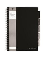 Pukka Pad Blok "Black project book", A4, černá, linkovaný, 125 listů, spirálová vazba