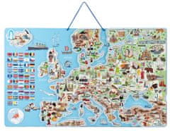 Woody Magnetická mapa Evropy, společenská hra 3 v 1 v AJ