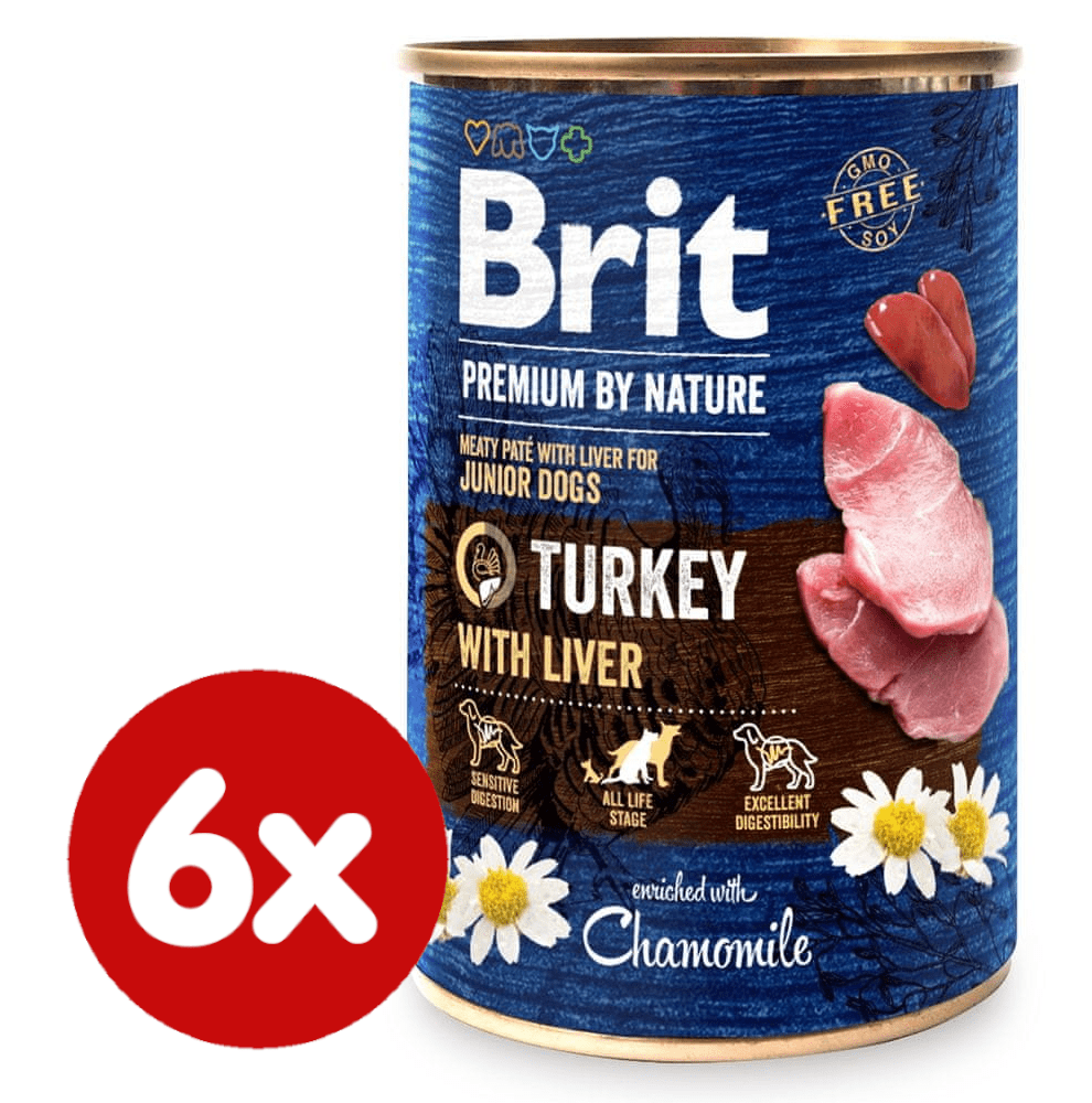 Levně Brit Premium by Nature Turkey with Liver 6x400 g