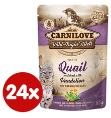 Carnilove Rich in Quail Enriched with Dandelion for sterilized 24x85 g