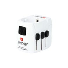 Skross  Cestovní adaptér PRO Light USB, 6.3A max., 2x USB nabíjení 2400mA, UK+USA+Austrálie/Čína