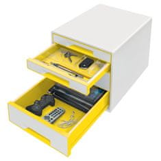 Leitz Box zásuvkový WOW 4 zásuvky bílý/žlutý