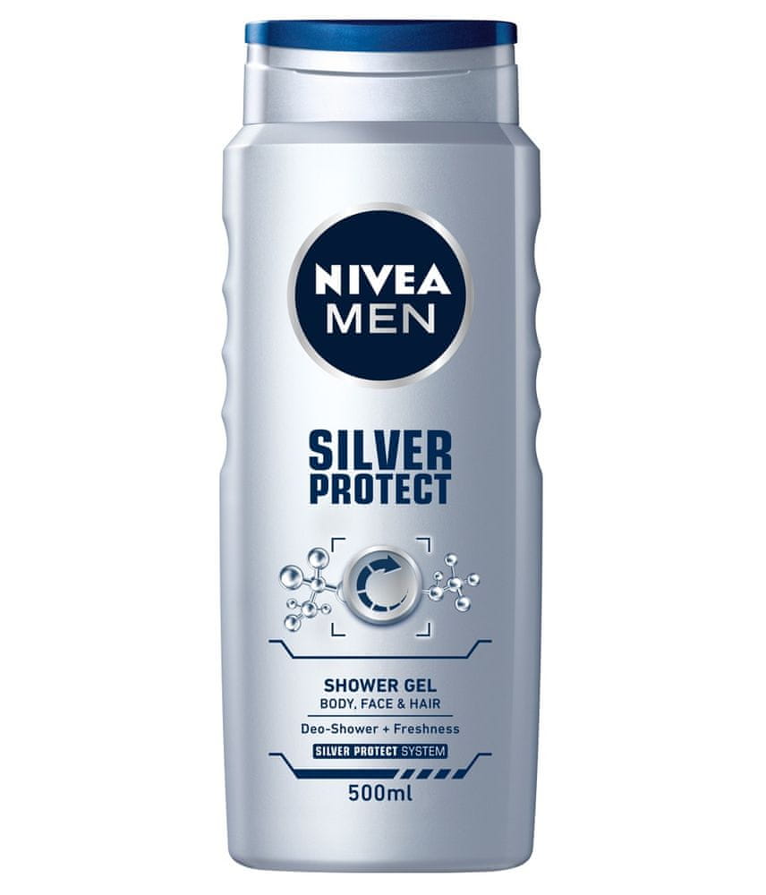 Levně Nivea Sprchový gel pro muže Silver Protect 500 ml
