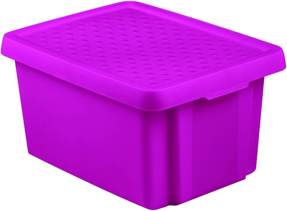 Curver úložný box ESSENTIALS 16l s víkem fialový