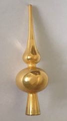 DUE ESSE Vánoční skleněná špička, zlatá perleť, 20 cm
