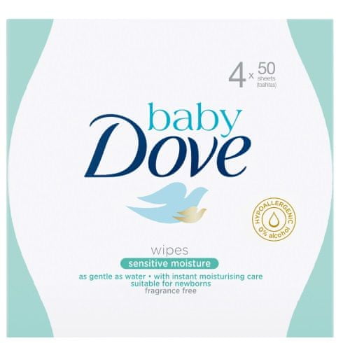 Baby Dove vlhčené ubrousky Sensitive 4x50ks
