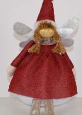 DUE ESSE Vánoční dekorace sedící holčička - anděl, 45 cm