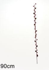 DUE ESSE Vánoční větvička se šiškami a jeřabinami, 90 cm