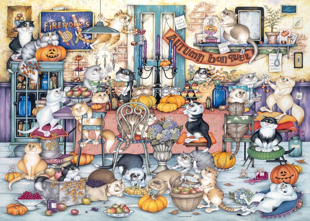 Ravensburger Puzzle 165094 Bláznivé kočky, podzimní hostina 1000 dílků
