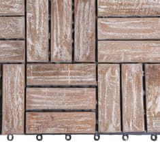 shumee Terasové dlaždice 11 ks 30 x 30 cm masivní recyklované dřevo