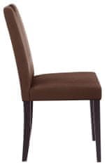Danish Style Jídelní židle Curt (SET 2 ks), mikrovlákno, tmavě hnědá / tmavé dřevo