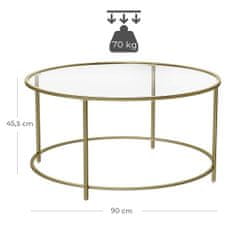 Artenat Odkládací stolek Einat, 84 cm, zlatá