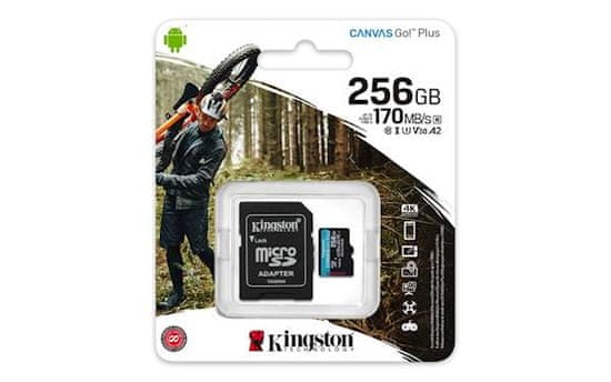 Kingston microSDXC 256GB Canvas Go Plus 170R A2 U3 V30 + adaptér (SDCG3/256GB)