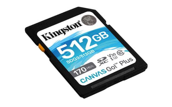 Kingston SDXC 512GB Canvas Go Plus 170R C10 UHS-I U3 V30 (SDG3/512GB)