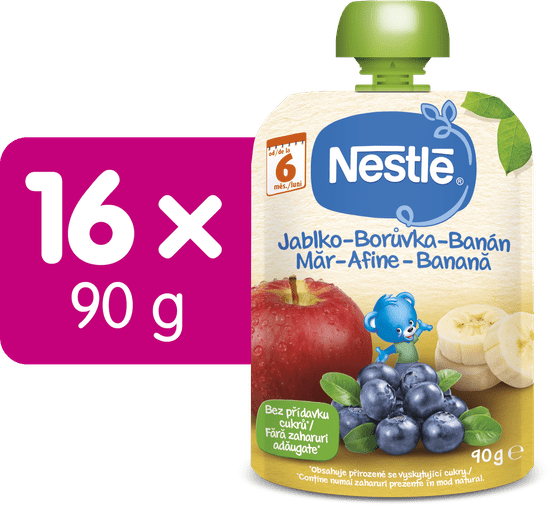 Nestlé kapsička Jablko Borůvka Banán, 16x 90g EXPIRACE 1/9/2023