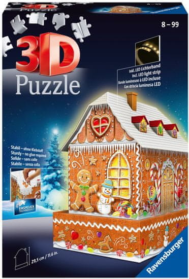 Ravensburger 3D Puzzle 112371 Perníková chaloupka (Noční edice) 216 dílků