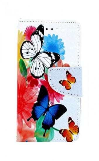 TopQ Pouzdro iPhone SE 2022 knížkové Barevné s motýlky 74694