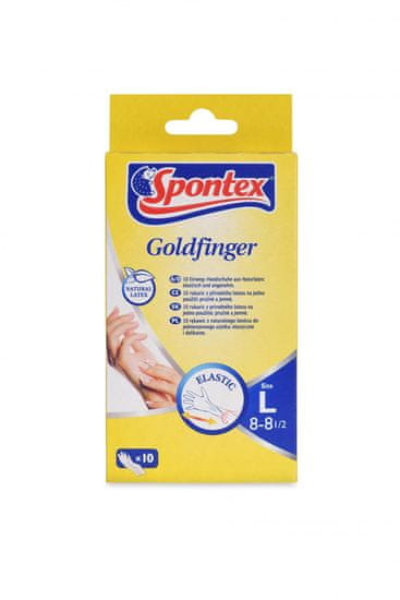 Spontex Goldfinger rukavice jednorázové latexové vel. L, 10 ks