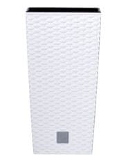 Prosperplast Květináč RATO SQUARE + vklad bílý 28,7 cm PRDRTS300-S449