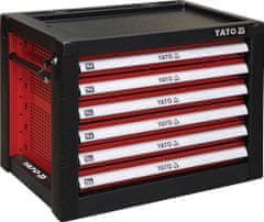 YATO Skříňka dílenská 6 zásuvky 690x465x535mm červená