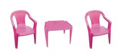 IPAE sada růžová 2 židličky a stoleček
