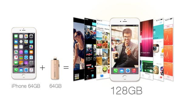 Adata i-Memory AI720 64GB, šedá (AAI720-64G-CGY) 90mb/s 64gb apple 4K videa nahrávání přehrávání styl elegance