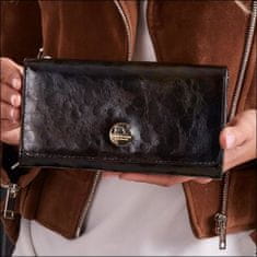 FOREVER YOUNG Praktická dámská kožená peněženka, černá