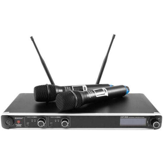 Omnitronic UHF-302, 2-kanálový bezdrátový mikrofonní set 823-832 MHz / 863-865 MHz