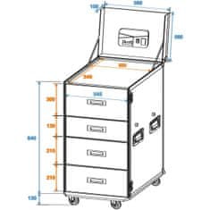 Roadinger WDS-1, univerzální přepravní skříň se zásuvkami a kolečky