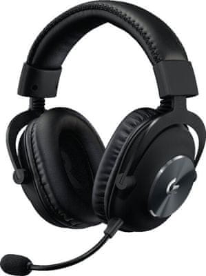 Logitech G Pro X Wireless, černá (981-000907) profesionální herní sluchátka, odpojitelný mikrofon, bezdrátová