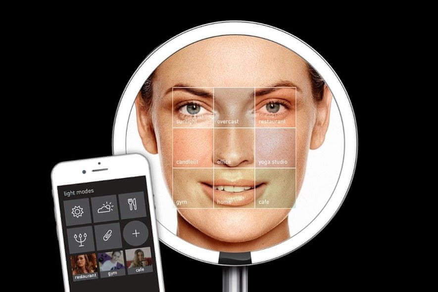  Simplehuman Senzorické kosmetické zrcátko s PRO Tru-lux LED osvětlením, 5x/10x zvětšení, rosegold 