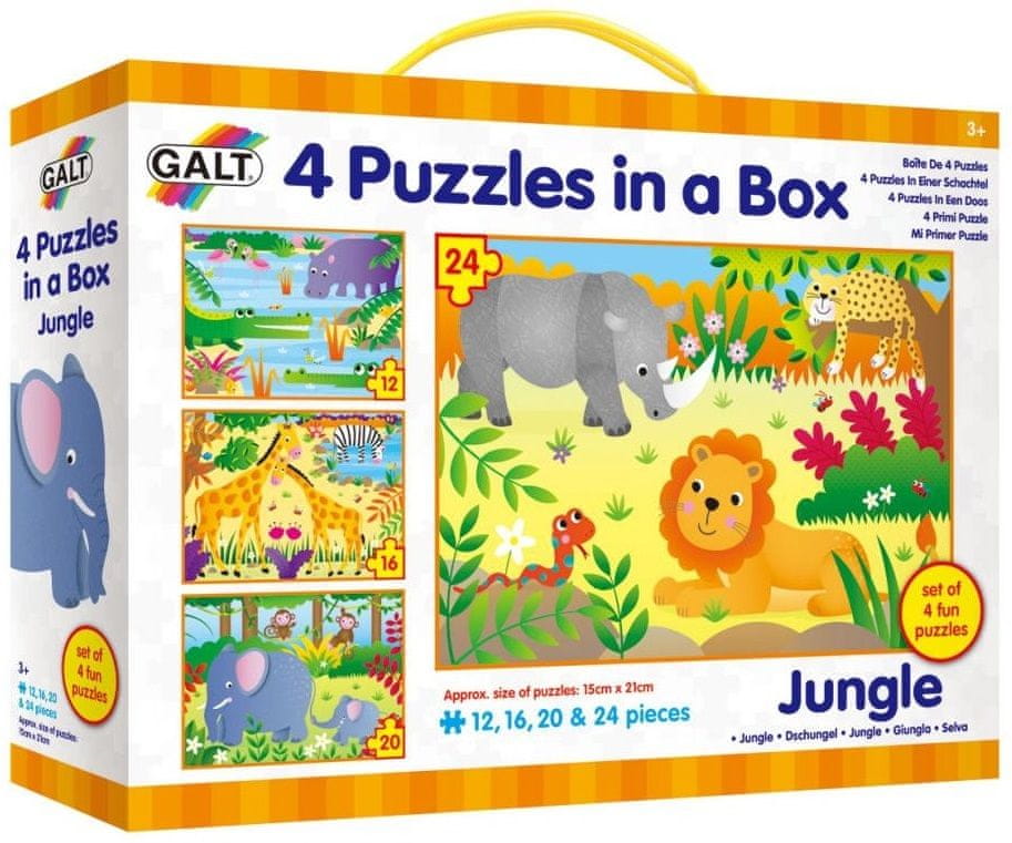 Levně Galt 4 puzzle v krabici - Džungle