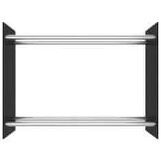 Greatstore Stojan na palivové černý 80 x 35 x 60 cm sklo