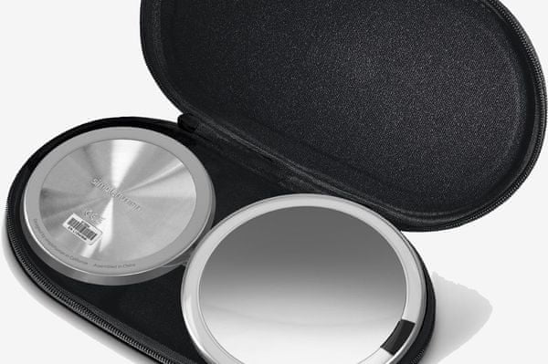  Simplehuman Senzorické kosmetické zrcátko cestovní s Tru-lux LED osvětlením, 10x zvětšení, rosegold 
