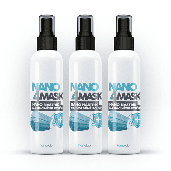 Nanolab 3 x NANO 4MASK nástřik nanostříbra na bavlněné roušky 100 ml - EXPIRACE 11/22