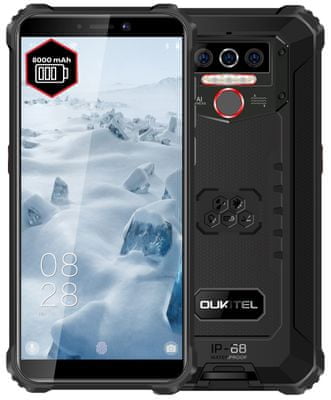 Oukitel WP5, odolný telefon, IP68, vojenský standard odolnosti MIL-STD-810G, extrémní kapacita baterie, dlouhá výdrž, trojitý fotoaparát