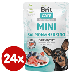 Brit Care Mini Salmon&Herring sterilised fillets in gravy 24x85 g