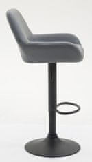 BHM Germany Barová židle Brag (SET 2 ks), syntetická kůže, šedá