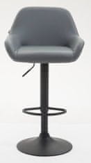 BHM Germany Barová židle Brag (SET 2 ks), syntetická kůže, šedá