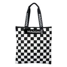 Maggio Extravagantní dámská koženková kabelka Maggio square, černá