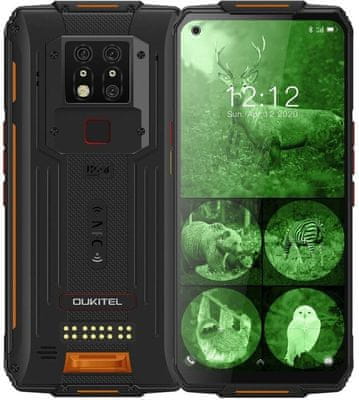 Oukitel WP7, odolný telefon, IP68, vojenský standard odolnosti MIL-STD-810G, extrémní kapacita baterie, dlouhá výdrž, trojitý fotoaparát s nočním infračerveným viděním, Full HD+ displej