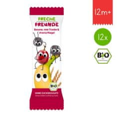 Freche Freunde BIO Ovocná tyčinka - Banán, hroznové víno a černý jeřáb (12x23g)