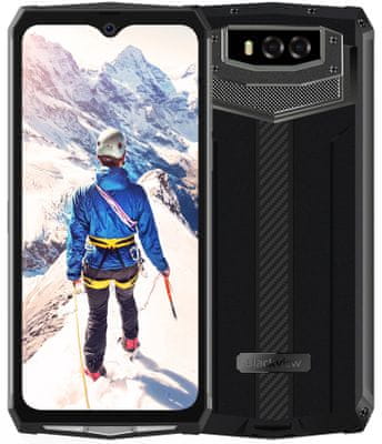 iGet Blackview GBV9100, extra odolný a robustní telefon, vodotěsný, odolný proti prachu, nárazuvzdorný, duální fotoaparát, extrémní baterie
