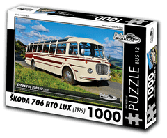 RETRO-AUTA© Puzzle BUS 12 - ŠKODA 706 RTO LUX (1979) 1000 dílků