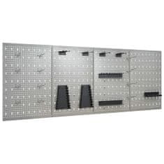 shumee Nástěnné děrované panely 4 ks 40 x 58 cm ocel