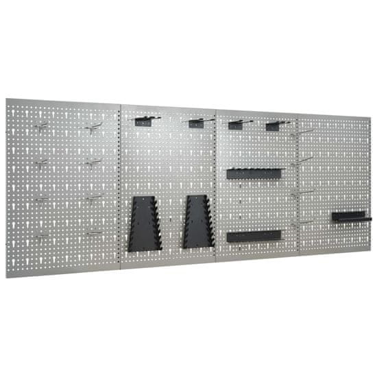 shumee Nástěnné děrované panely 4 ks 40 x 58 cm ocel