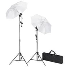 Greatstore Foto studio set s fotopozadím, osvětlením a deštníky
